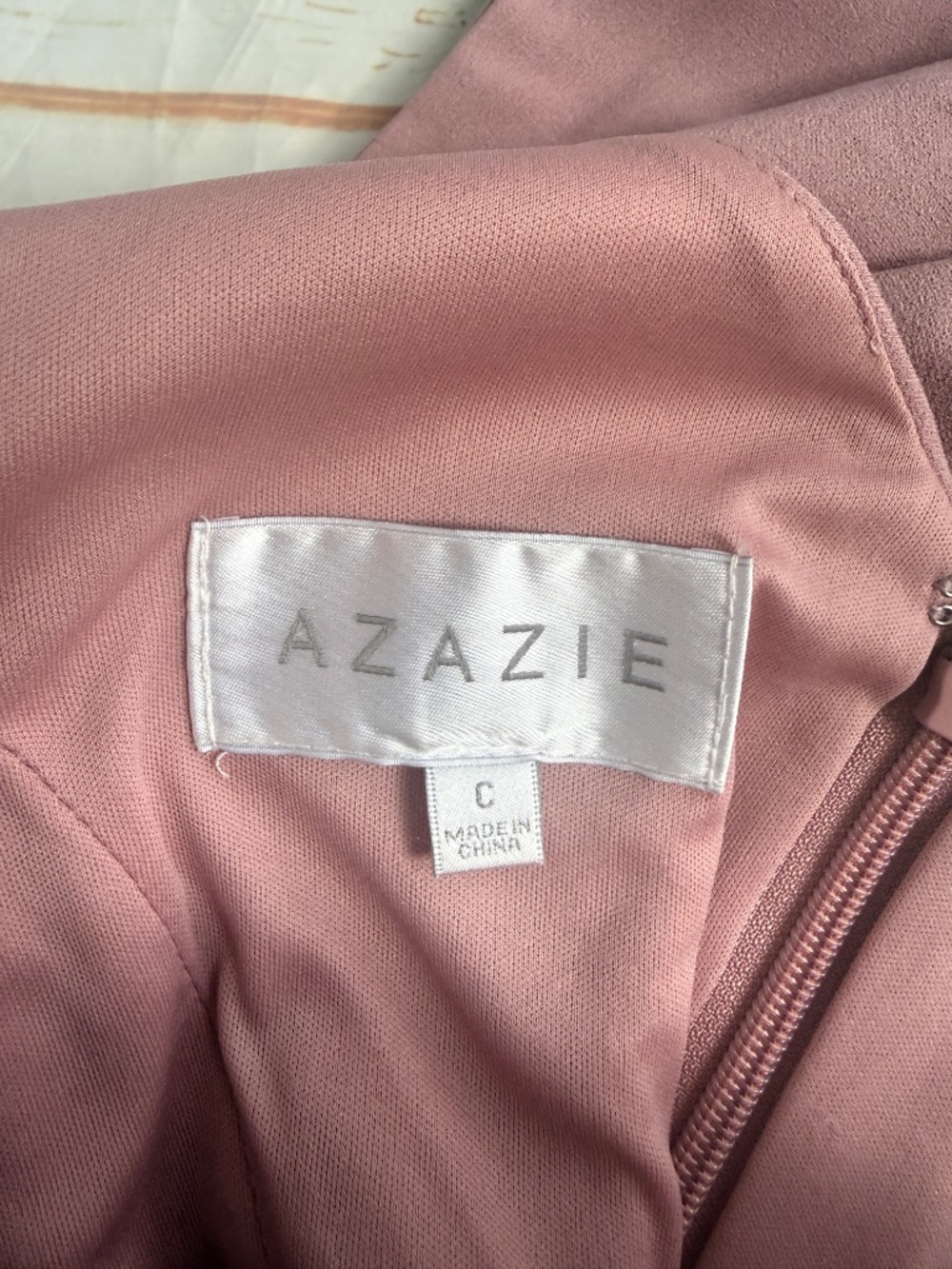 Azazie Rinna Dusty Rose Mermaid Gown | C | One Shoulder Formal Dress | Bridesmai - Picture 7 of 7
